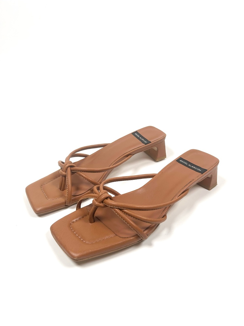 Angel Alarcon Heeled‎ Sandal Strappy Knot Light Brown Size EU 40 Made in Spain